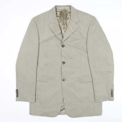 Tom English Men's Beige Blazer Jacket 48 Regular Notch Lapel