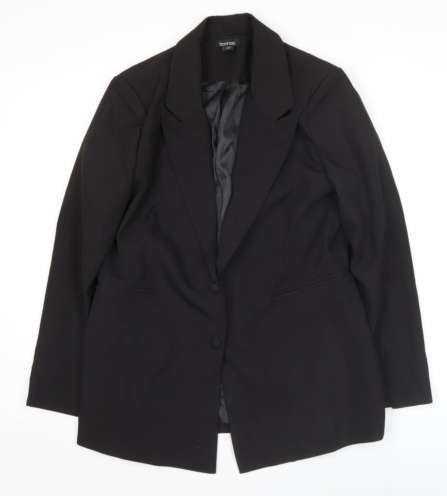 Boohoo Womens Black Size 12 Blazer Jacket Tailored Workwear