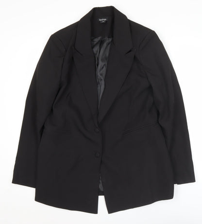 Boohoo Womens Black Size 12 Blazer Jacket Tailored Workwear