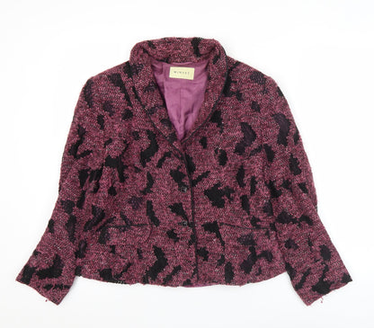 Minuet Women's Purple Animal Print Blazer Jacket Size 14
