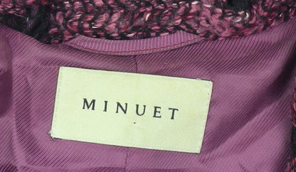 Minuet Women's Purple Animal Print Blazer Jacket Size 14