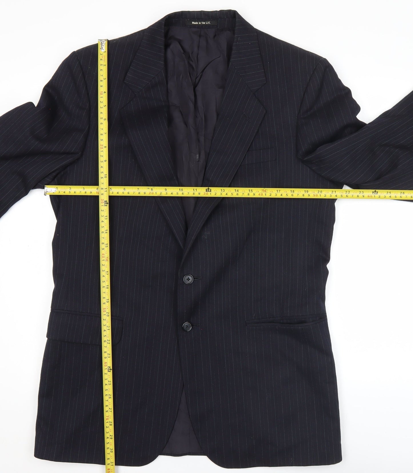 Marks and Spencer St Michael Men’s Navy Pinstripe Wool Jacket 40L