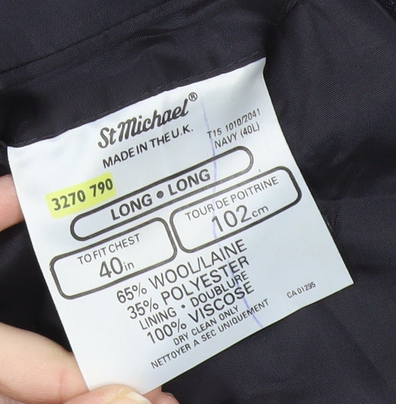 Marks and Spencer St Michael Men’s Navy Pinstripe Wool Jacket 40L