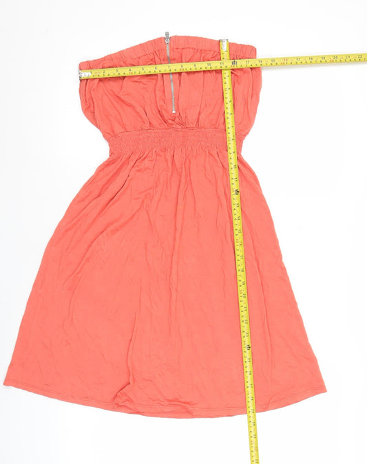 Gap Women’s Orange Strapless Knee Length Casual Dress Size M