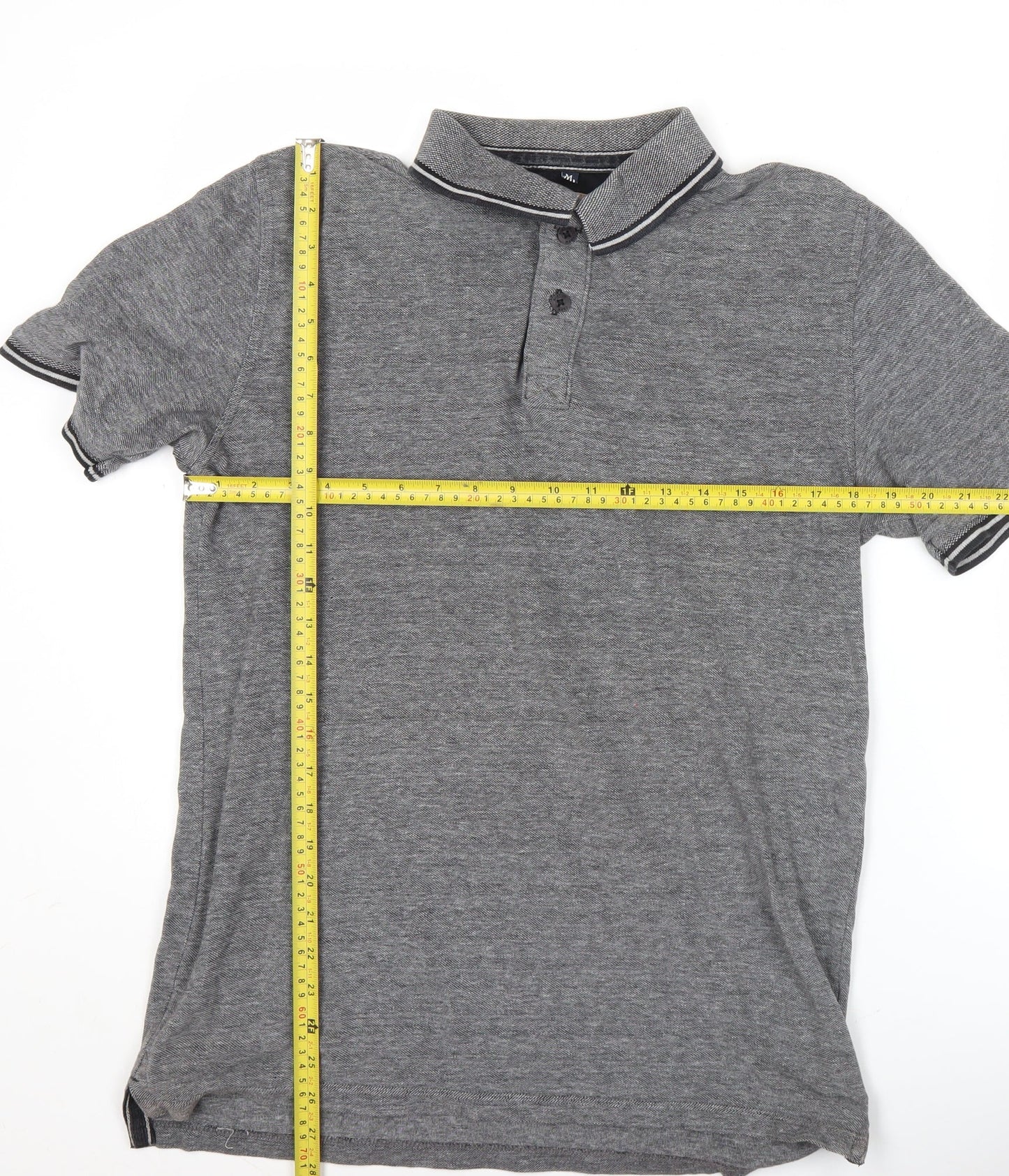 Boston Crew Men’s Grey Cotton Polo Shirt Size M Short Sleeve Casual