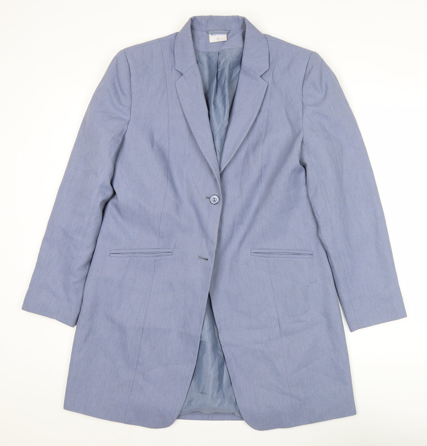 Mackays Women’s Blue Size 14 Longline Blazer Coat Jacket