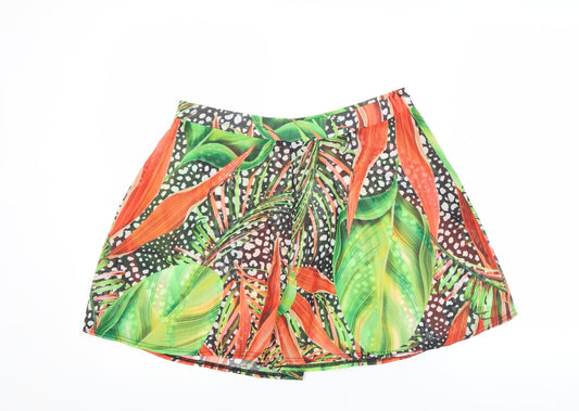 Boohoo Womens Multicoloured Tropical Culotte Shorts Size L