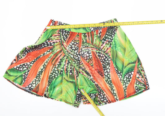 Boohoo Womens Multicoloured Tropical Culotte Shorts Size L