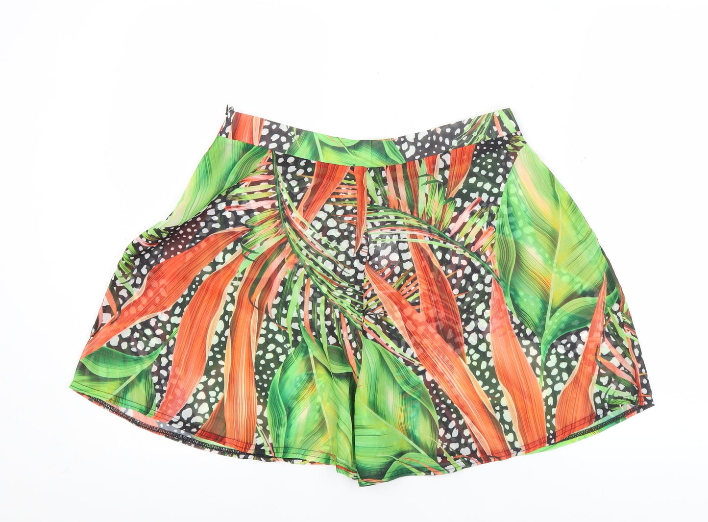 Boohoo Womens Multicoloured Tropical Culotte Shorts Size L