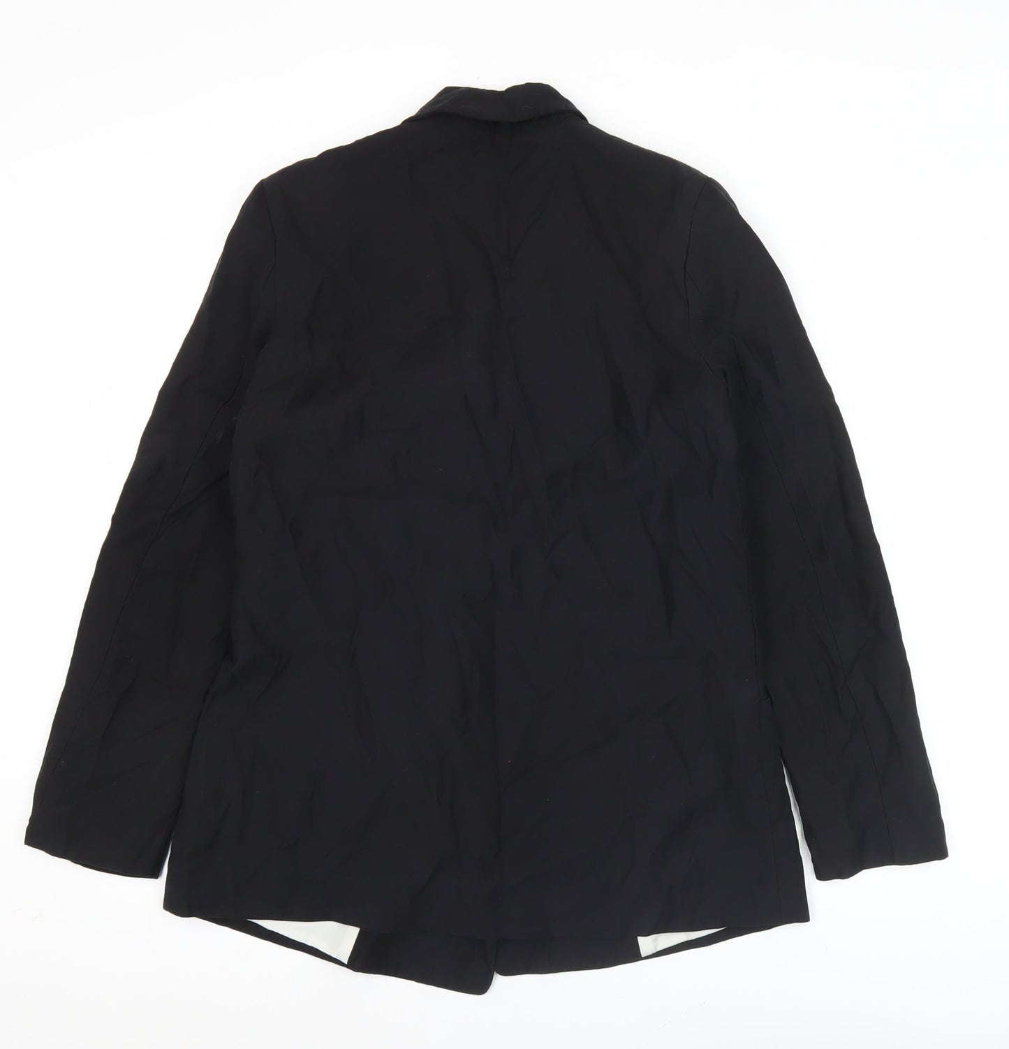 H&M Womens Black Double-Breasted Blazer Jacket Size 8