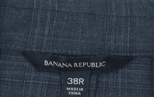 Banana Republic Men’s Grey Check 38R Blazer Jacket Formal