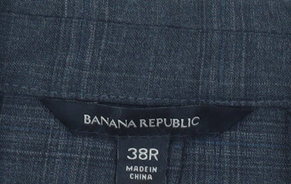 Banana Republic Men’s Grey Check 38R Blazer Jacket Formal