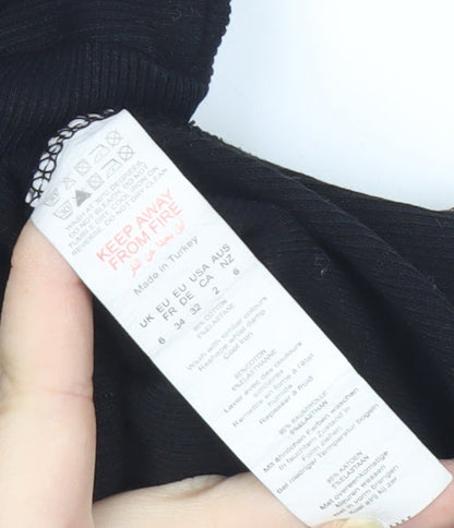 Boohoo Women’s Black Long Sleeve Slim Fit Bodysuit UK 6