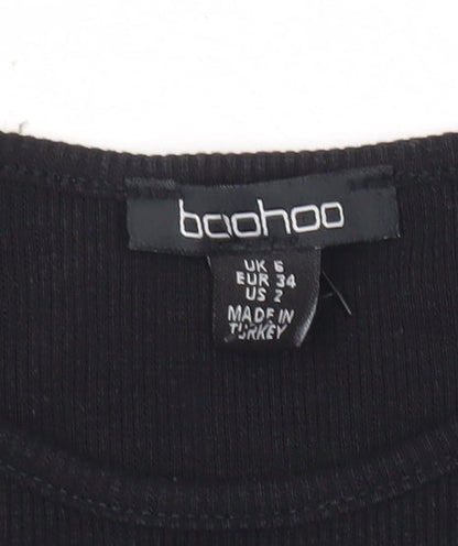 Boohoo Women’s Black Long Sleeve Slim Fit Bodysuit UK 6