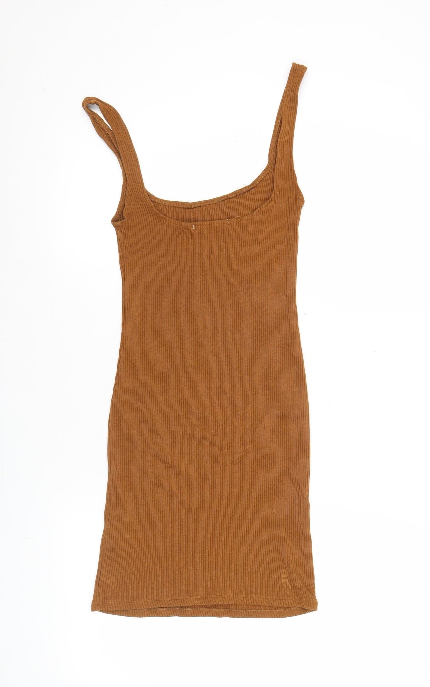 Pull & Bear Women’s Brown Slip Dress Size 12 Mini Stretch