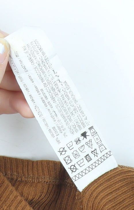 Pull & Bear Women’s Brown Slip Dress Size 12 Mini Stretch