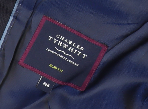 Charles Tyrwhitt Men’s Navy Blue Slim Fit Wool Blazer Jacket 40R