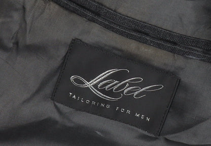 Label Mens Grey Wool Pinstripe Blazer Jacket 41L Classic Fit