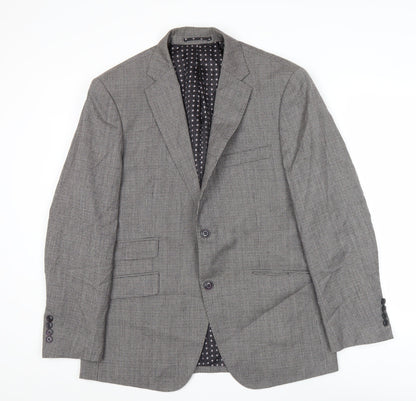 Skopes Men's Grey Check Wool Blazer 40R Slim Fit Jacket