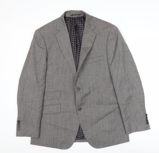 Skopes Men's Grey Check Wool Blazer 40R Slim Fit Jacket
