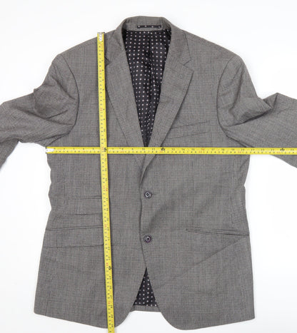 Skopes Men's Grey Check Wool Blazer 40R Slim Fit Jacket