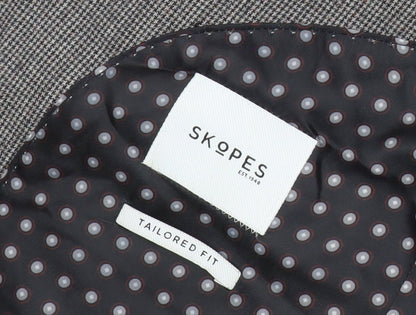 Skopes Men's Grey Check Wool Blazer 40R Slim Fit Jacket
