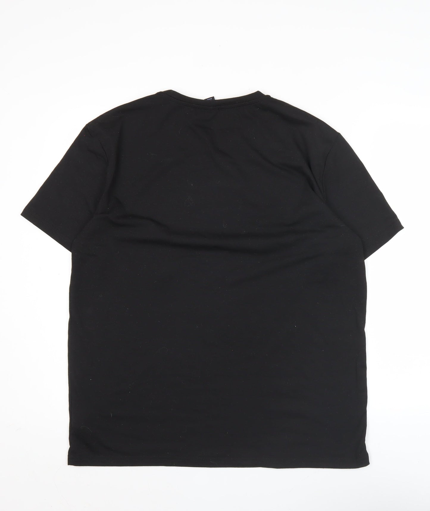 Womens UK Size 22 ROMWE Black Basic T-Shirt