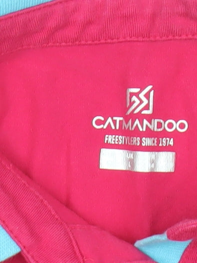 Catmandoo Womens Pink Polo Shirt M Short Sleeve Cotton Blend