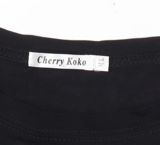 Womens UK Size M Cherry Koko Black Basic T-Shirt