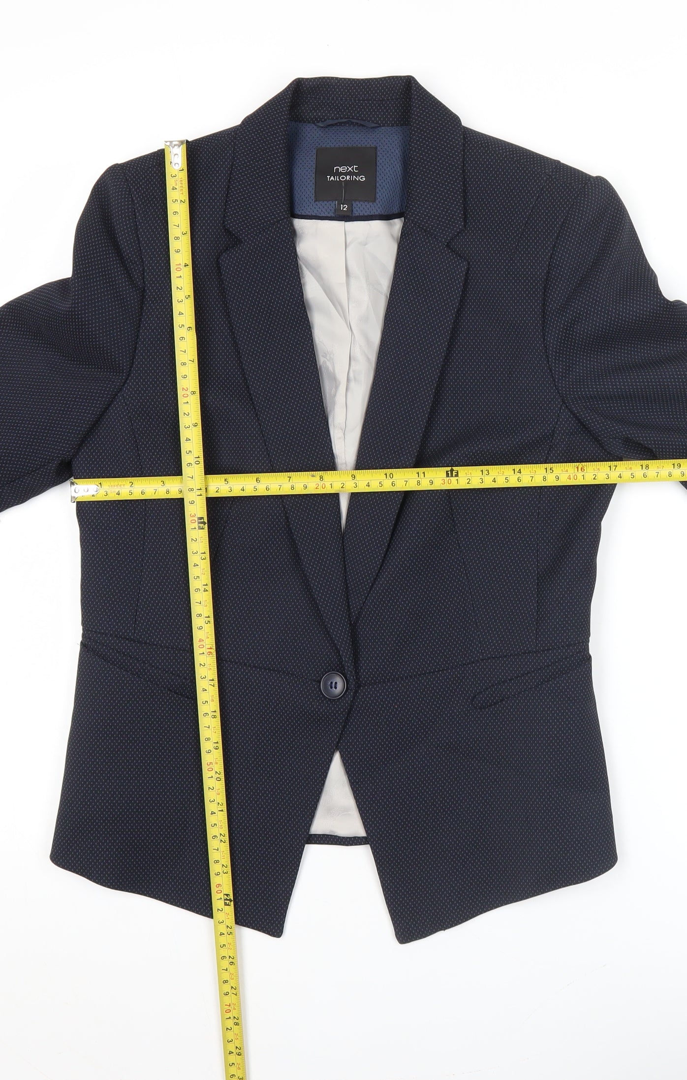 Next Women’s Blue Tailored Blazer Size 12 Slim Fit Jacket