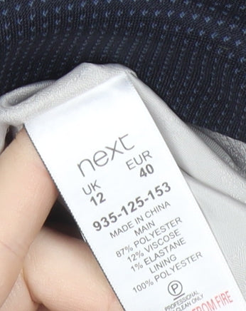 Next Women’s Blue Tailored Blazer Size 12 Slim Fit Jacket