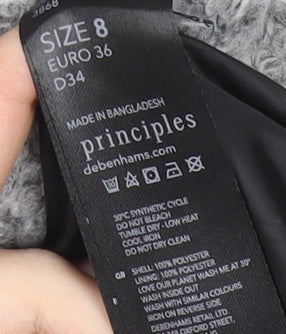 Principles Women’s Grey Size 8 Mid-Length Overcoat