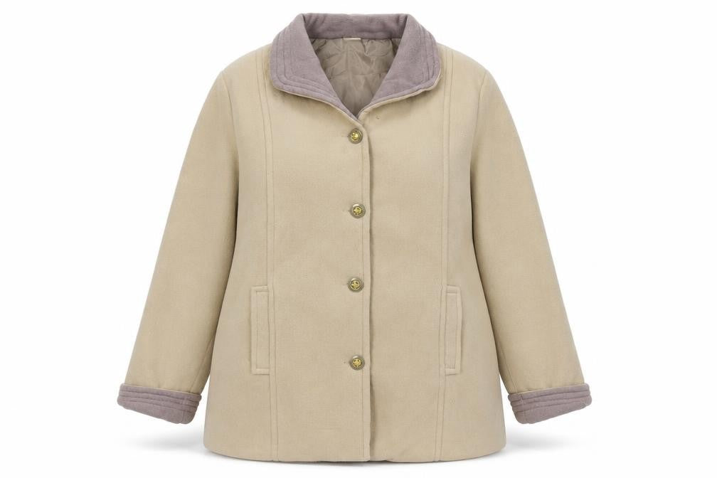 Gabriella Vicenza Womens Beige Coat Size 16/18 Classic Overcoat
