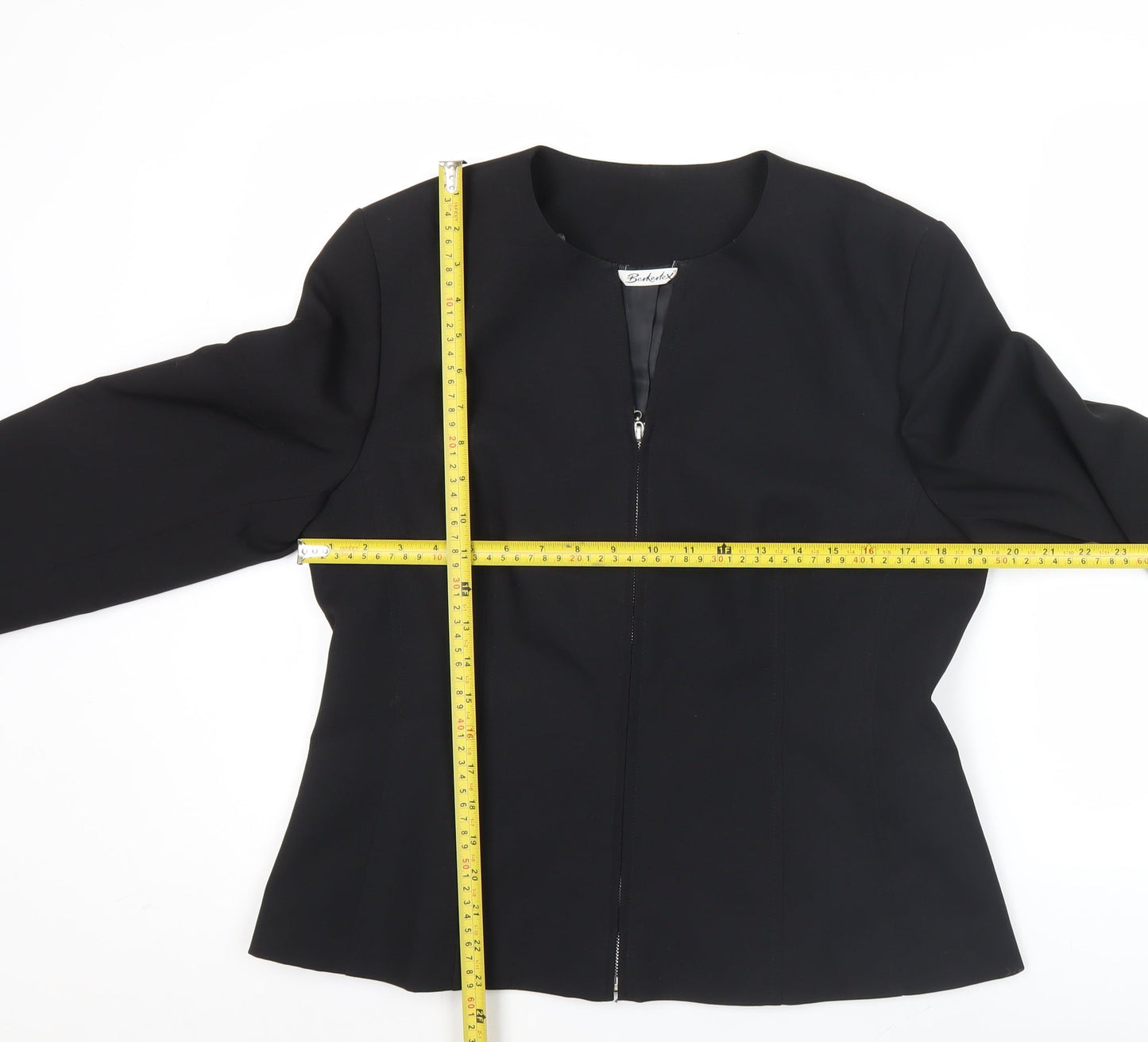 Berkertx Womens Black Size 12 Tailored Suit Jacket Work Business Formal