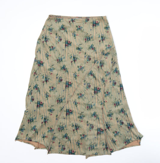 Marks and Spencer Women’s Beige Floral Wrap Midi Skirt Size 8