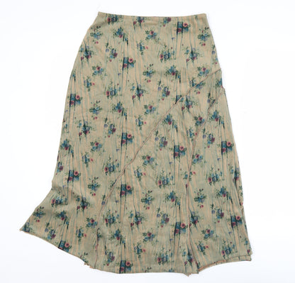 Marks and Spencer Women’s Beige Floral Wrap Midi Skirt Size 8