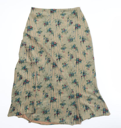 Marks and Spencer Women’s Beige Floral Wrap Midi Skirt Size 8