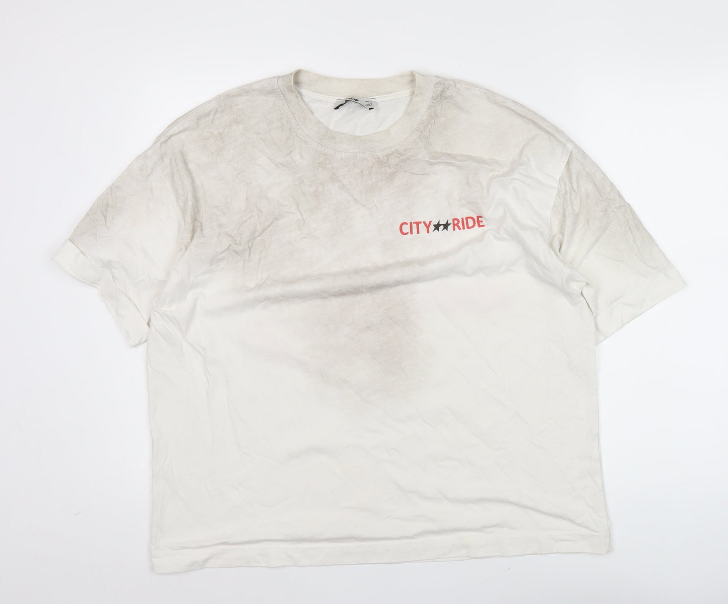 ProJeva Men's White Medium City Ride Rodeo Graphic T-Shirt