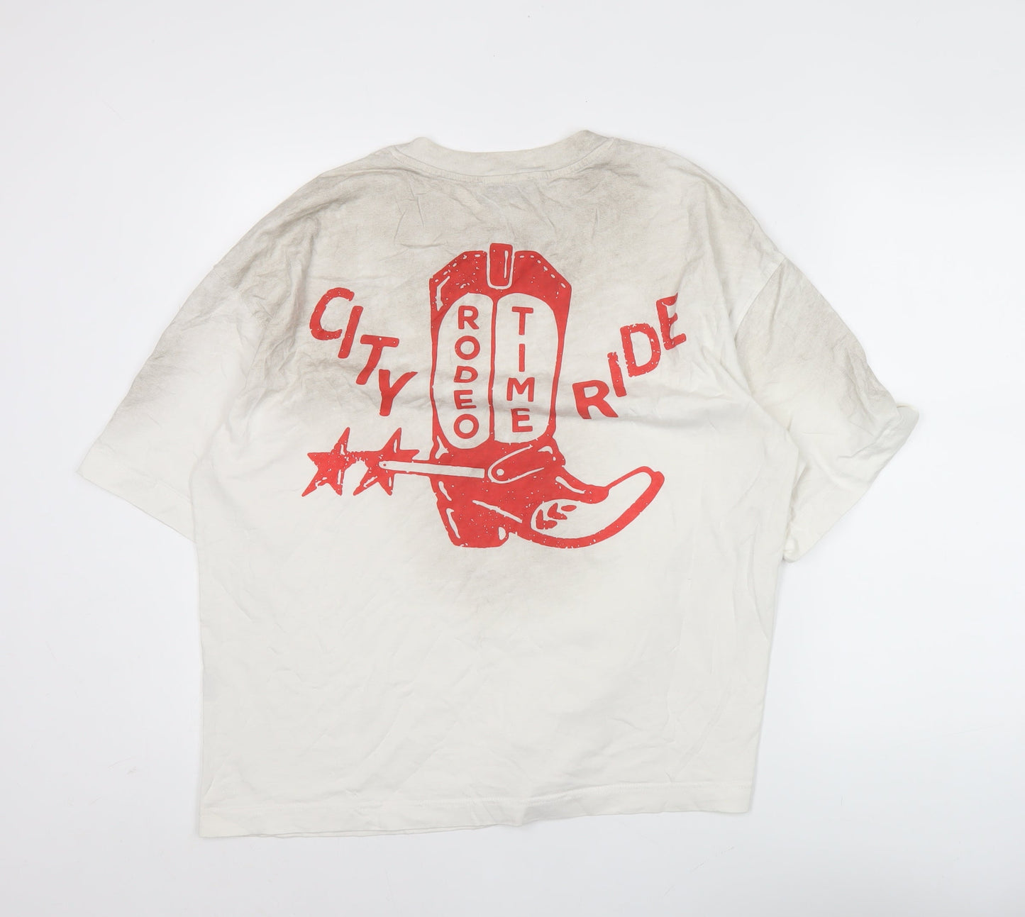 ProJeva Men's White Medium City Ride Rodeo Graphic T-Shirt