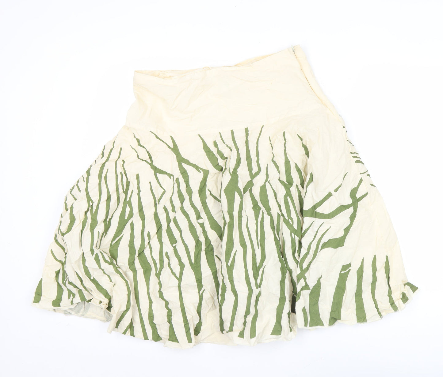Green Habit Women’s Ivory Green A-Line Cotton Skirt Size 4