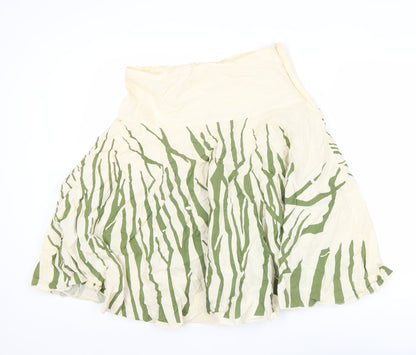 Green Habit Women’s Ivory Green A-Line Cotton Skirt Size 4