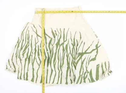 Green Habit Women’s Ivory Green A-Line Cotton Skirt Size 4
