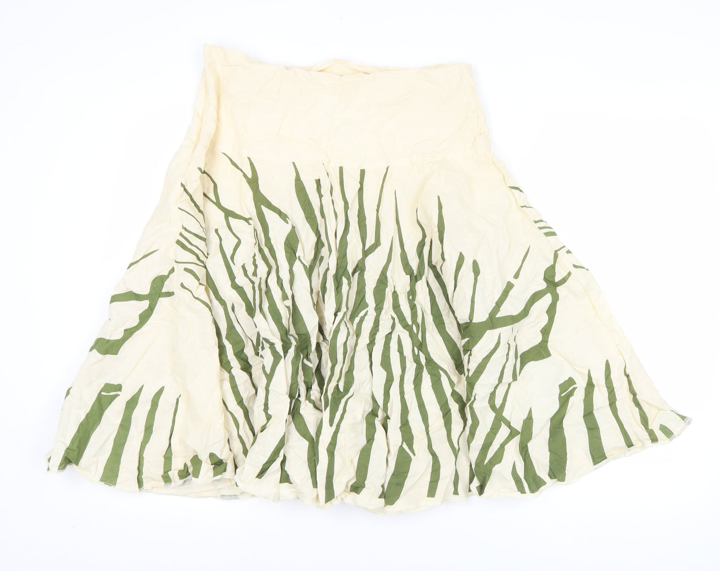 Green Habit Women’s Ivory Green A-Line Cotton Skirt Size 4