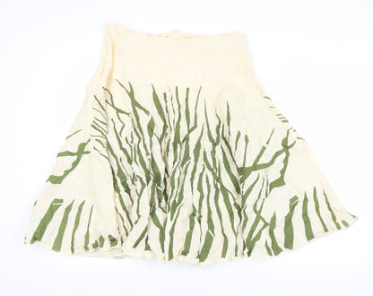 Green Habit Women’s Ivory Green A-Line Cotton Skirt Size 4