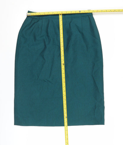 Eastex Womens Green Size 14 Pencil Skirt Lined Workwear Polyester