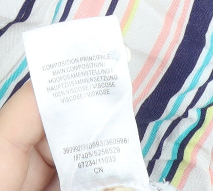 Damart Women’s Multicoloured Striped Viscose Tunic Blouse Size 20