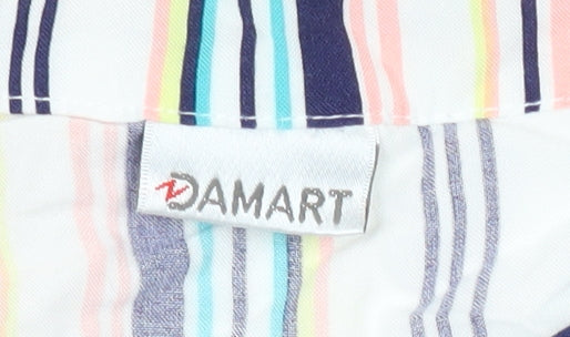 Damart Women’s Multicoloured Striped Viscose Tunic Blouse Size 20