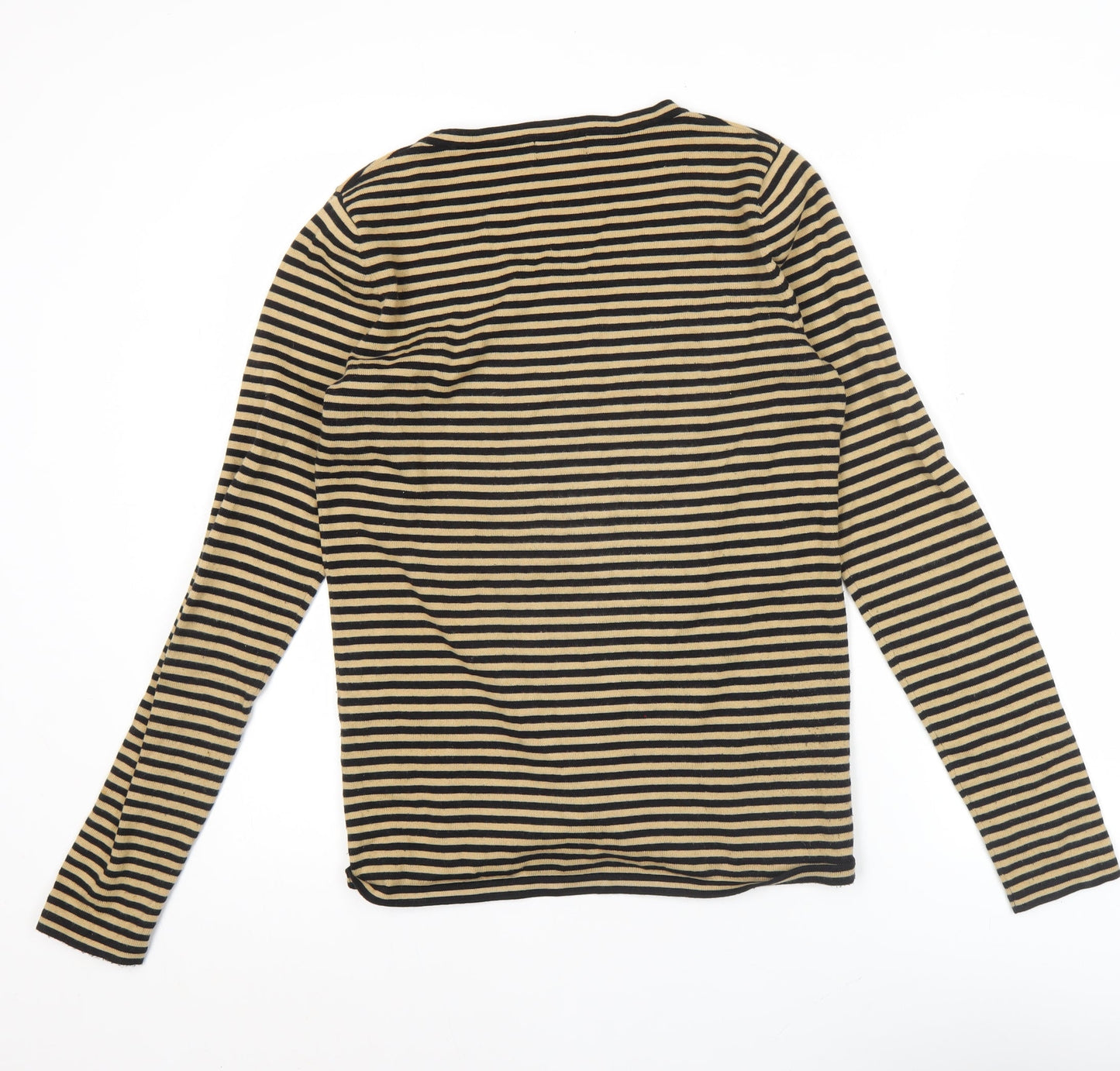 Long Tall Sally Womens Black Stripe Henley Jumper Size S Tall