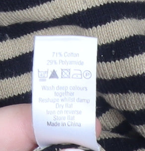 Long Tall Sally Womens Black Stripe Henley Jumper Size S Tall