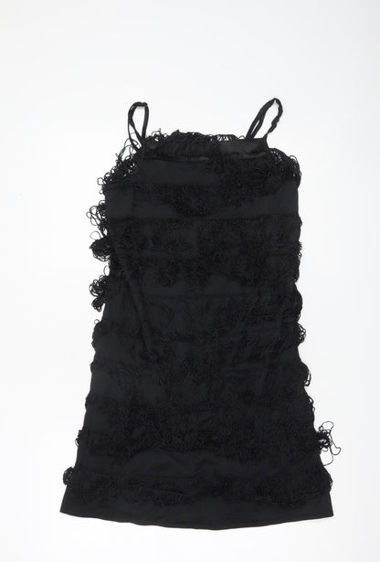 Vero Moda Womens Black M Bodycon Fringe Strapless Mini Dress